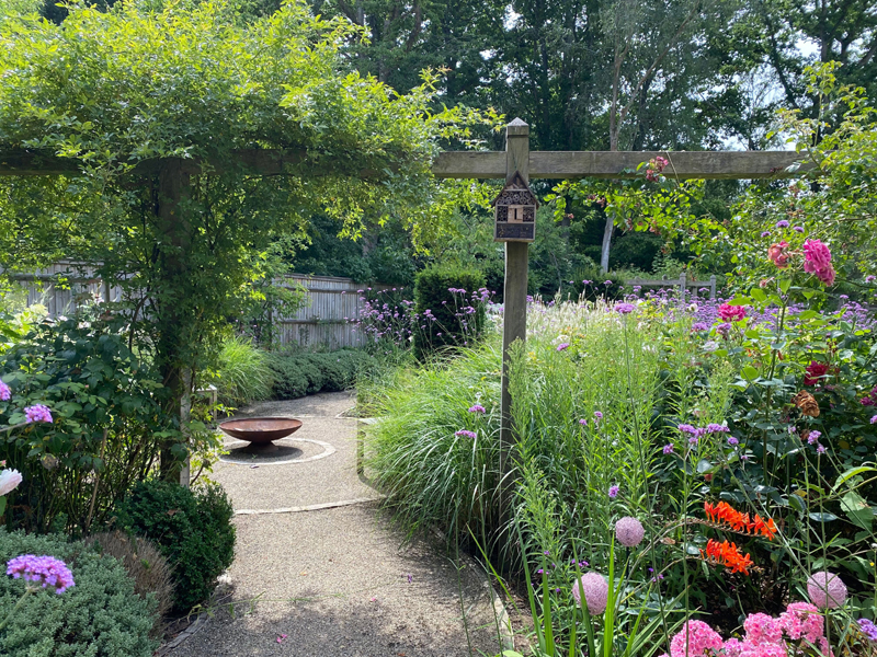 Planting designer. Summerhouse design. Oak pergola. Planting designer.